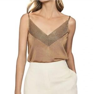Reiss Jolie Metallic Chevron extra small tank/ cami